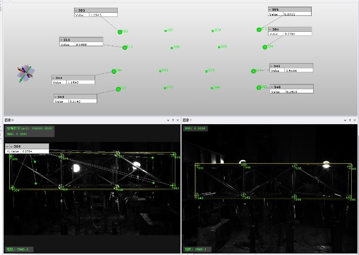多相機(jī)數(shù)字圖像相關(guān)DIC分析桁架結(jié)構(gòu)關(guān)鍵節(jié)點(diǎn)三維位移 多相機(jī)數(shù)字圖像相關(guān)DIC分析桁架結(jié)構(gòu)關(guān)鍵節(jié)點(diǎn)三維位移